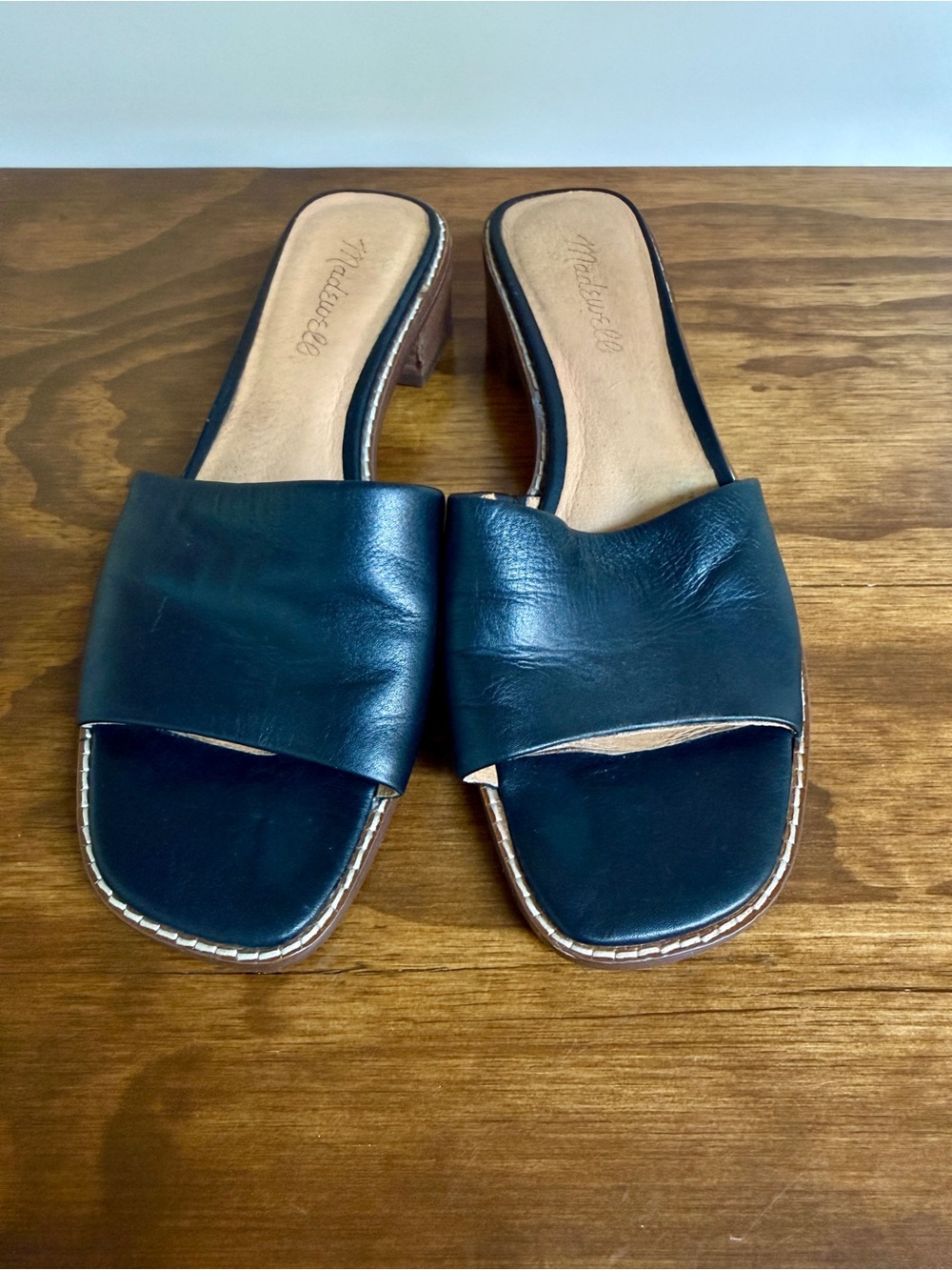 Madewell The Cassady Mules, Black Leather Size 8
